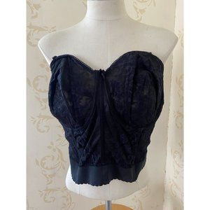 Ladies Size 44DD Goddess Black Lace Corset Bra